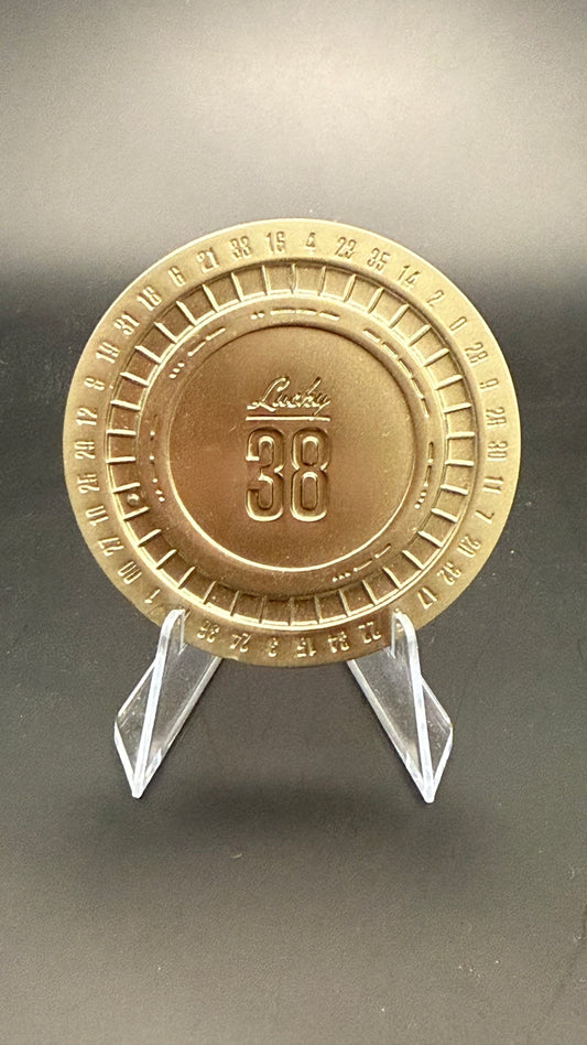 Lucky 38 Platinum Poker Chip from Fallout New Vegas Collector’s Edition box
